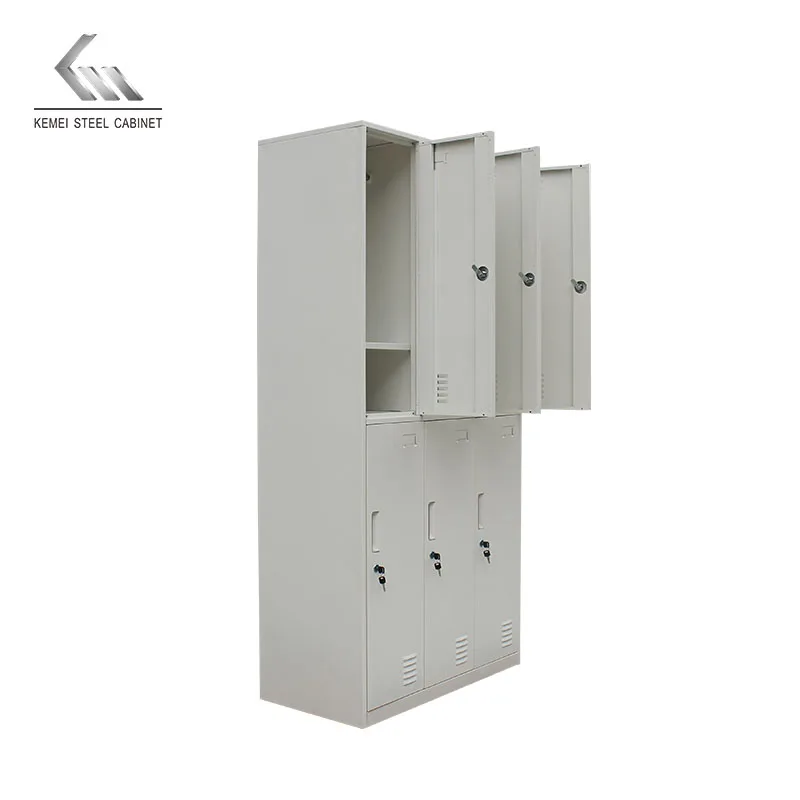 6 Door Steel Locker Storage Cabinet With Lockkeys Metal Wardrobe Iron Cupboard