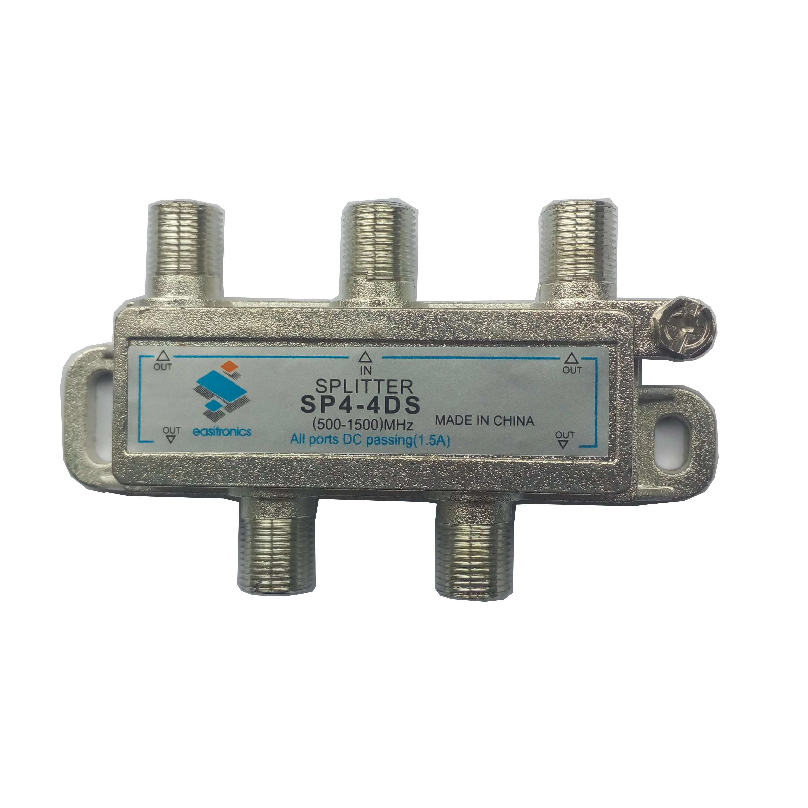 4 way satellite splitter Coaxial Cable Splitter 5-1000/2400 MHz F connector Compatible CATV Indoor TV Splitter