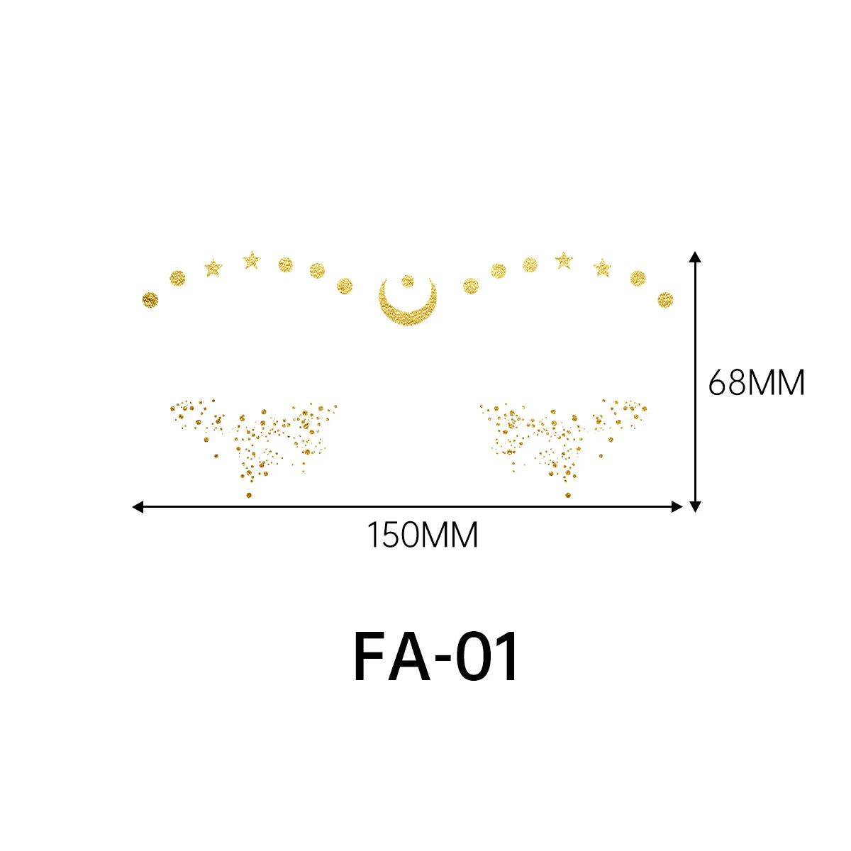 Hot Sale European American Cross-Border Party Makeup Face Stickers Temporary Tattoo Hot Gold Eyes Waterproof Sweat Resistant