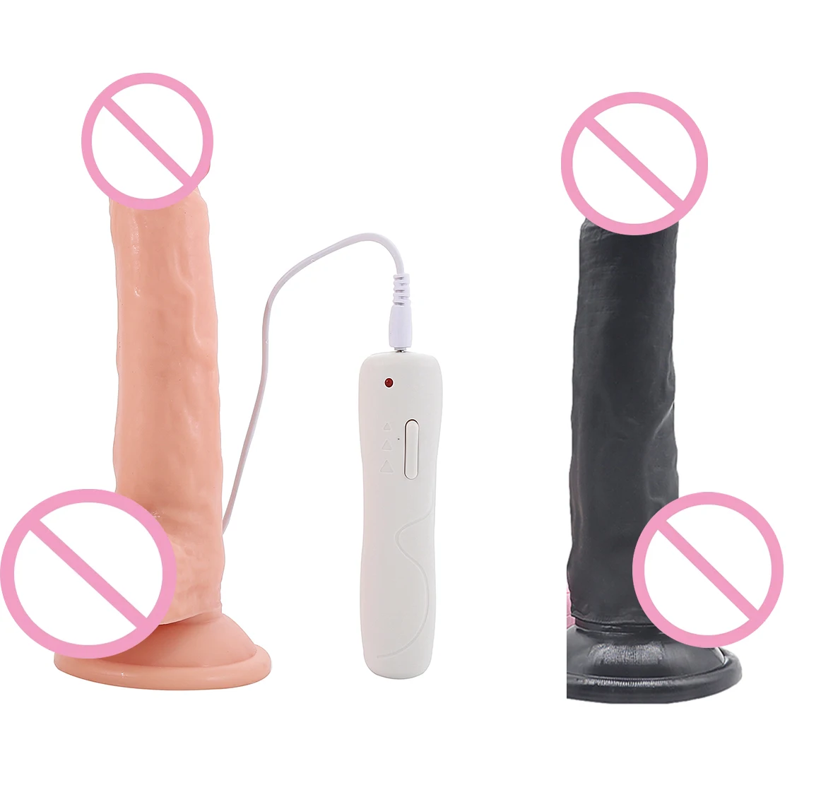 Realistic PVC & Silicone Material Vibrating Dildo Suction Cup Soft Remote Control Penis Vibrator Adult Sex Toy Women Men Couples