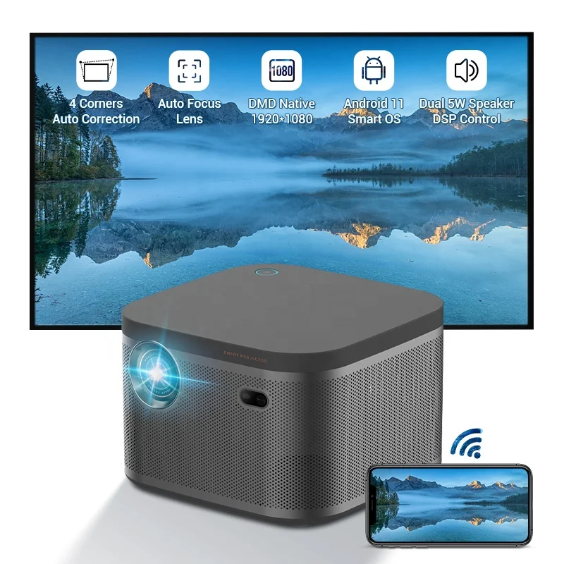 Hotack OEM ODM 7000 High Lumens Native 1080p Full HD 4K DLP LED Video Portable HomeTheater Mini Projector