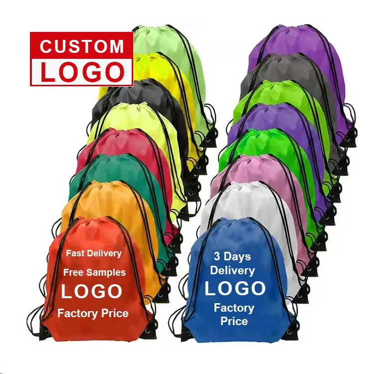 Customized Color Drawstring Polyester Draw String Drawstring Bags Custom Made