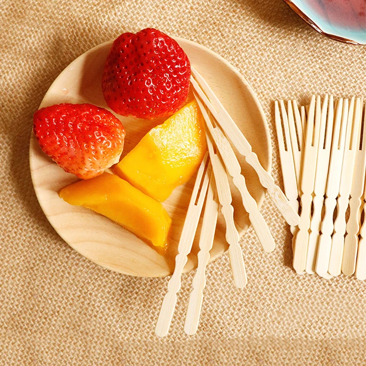 Fruit Fork Top Quality Mini Bamboo Fork Food Grade 0.7*10cm Fruit Snacks Fork Use