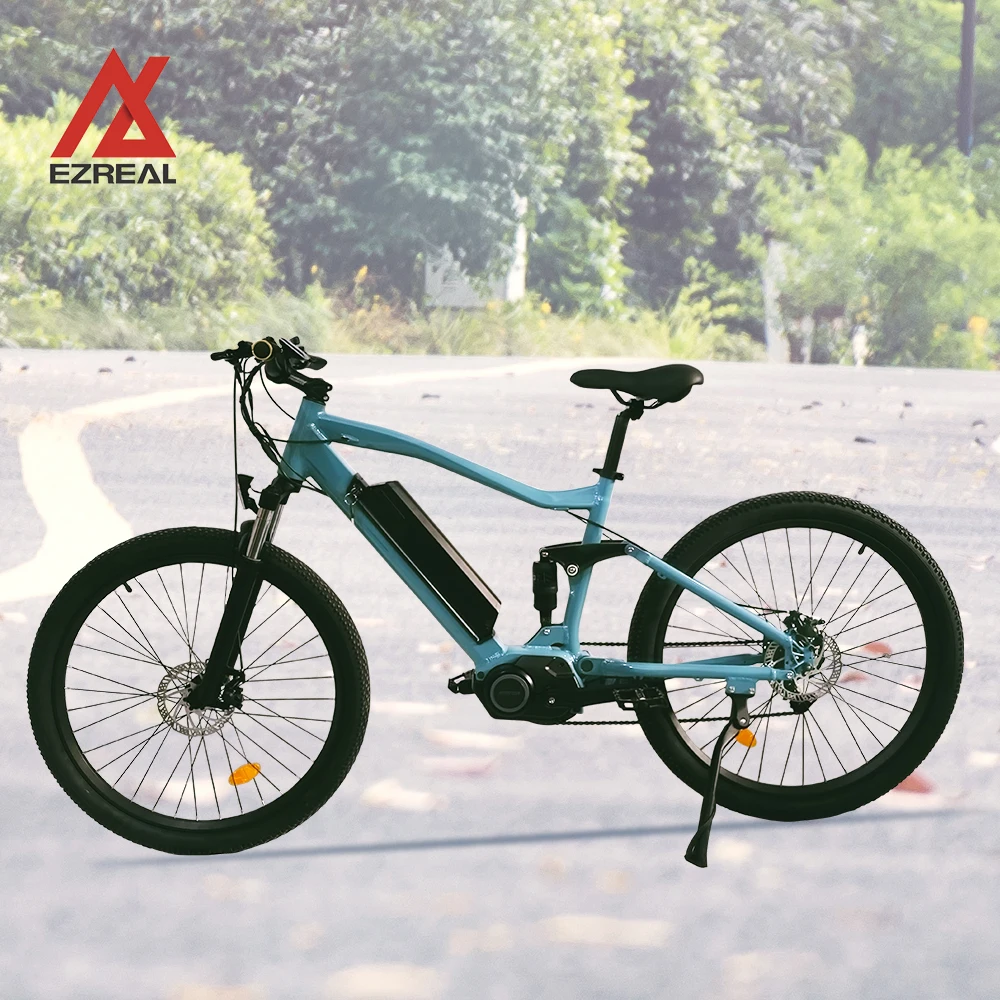 EZREAL 48V 500W Mid Drive Full Suspension Electric Mountain Bike China with Great Price