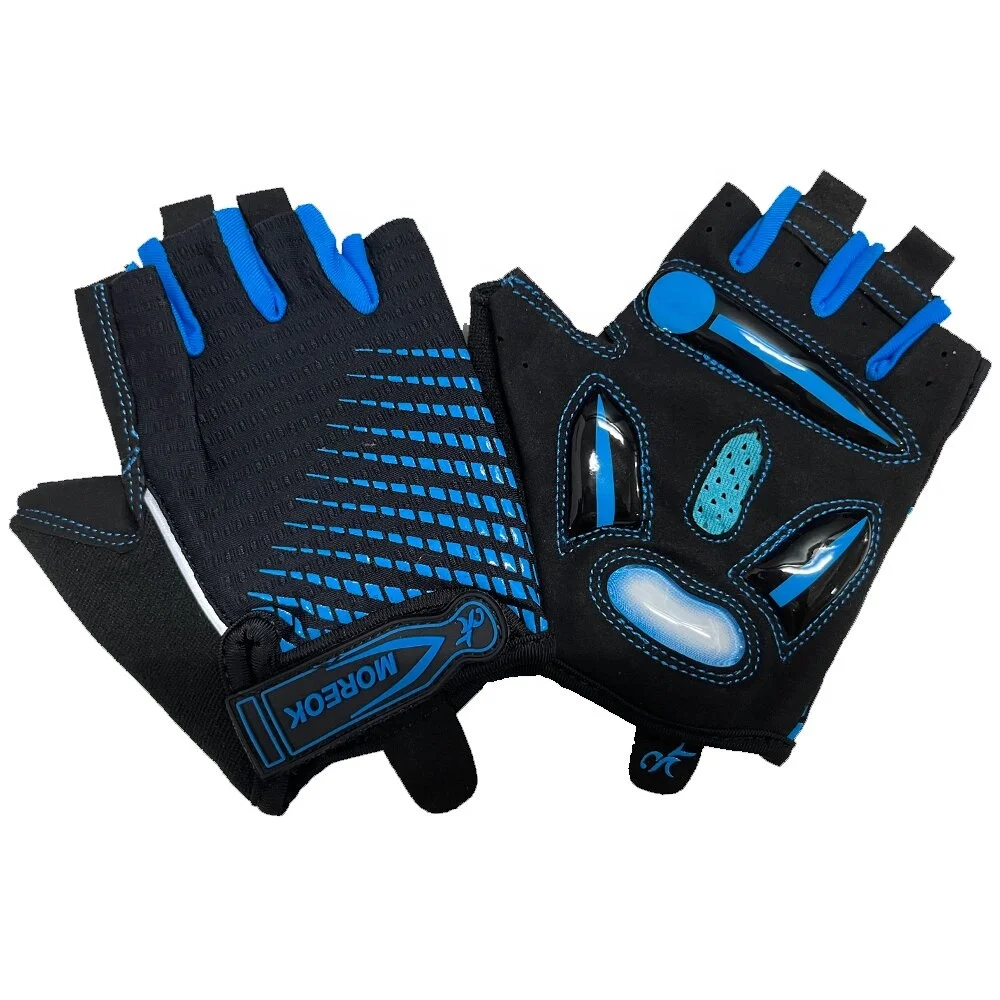 MOREOK Factory Sales Lycra Summer Half Fingerless Gloves Shockproof 5MM Gel Pads Road Bike Cycling Outdoor Gloves for Men Women