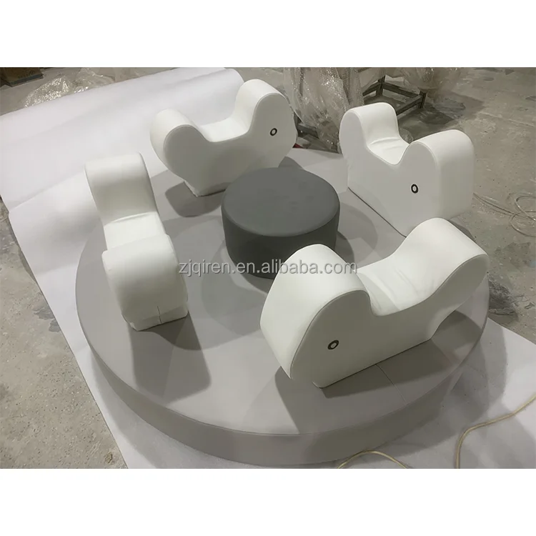 New Beautiful Style Spinning Carousel Toy Kids Electric Soft Play Ride Merry Go Round Rental For Party