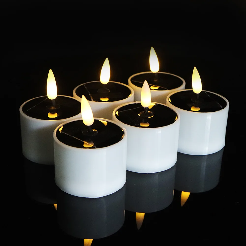 Flameless LED Solar Flickering Candles Night Lights