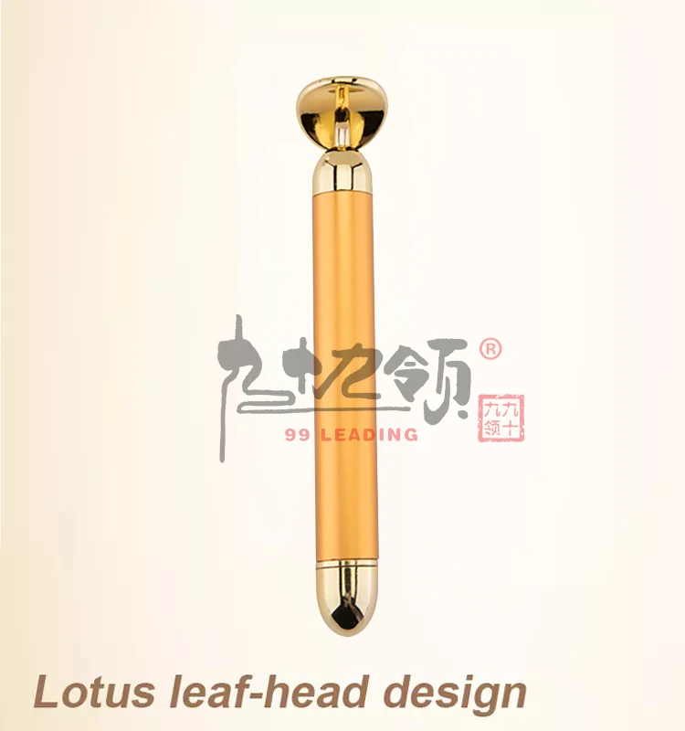 24K Golden Energy Electric Massager Personal Care Girls Face Skin Lifting Germanium Rolling Facial Massage Beauty Bar