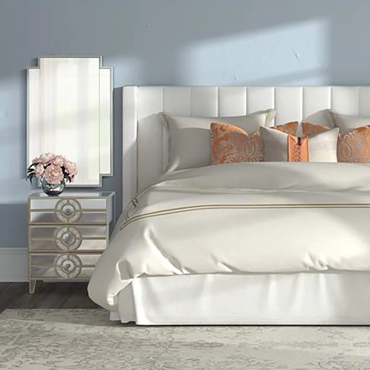 Bedside table Geometric circular design 3 drawer corner cabinet vintage mirrored chest for home Art Deco Side Table