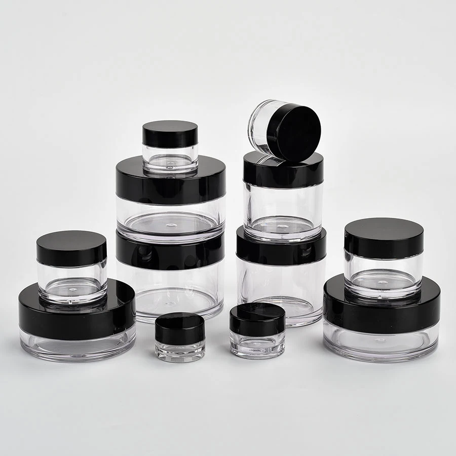 Factory manufacturer Various capacities plastic PETG cosmetic cream jar with lid