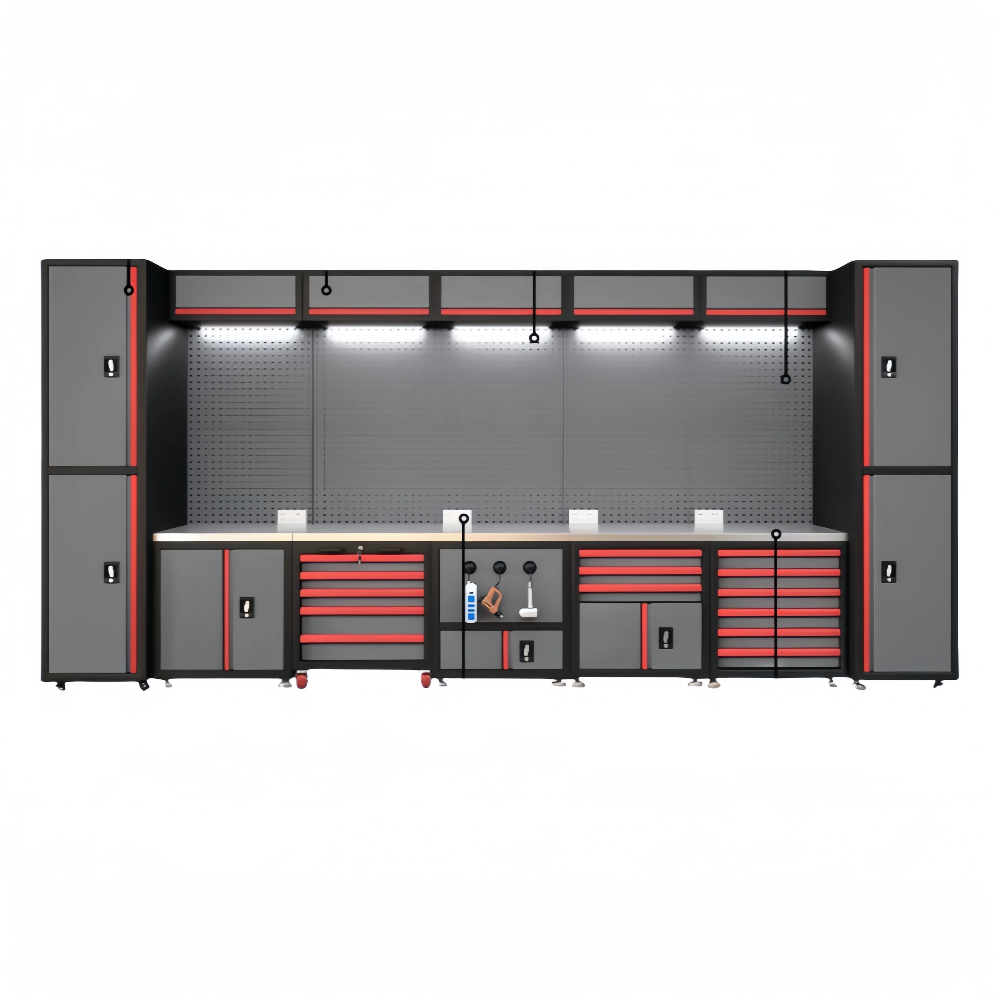 Garage Storage Cabinets (BLACK RED GRAY)