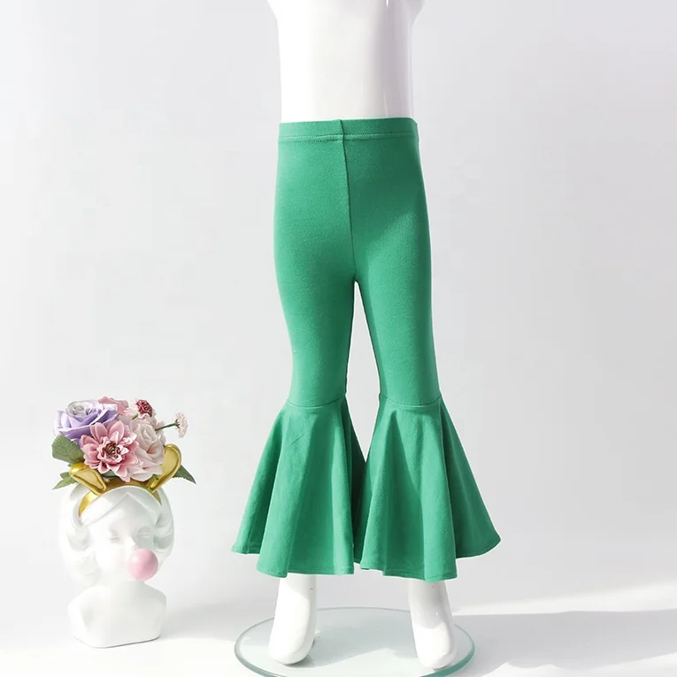  New style fall baby girls pants leggings wholesale kids boutique bell bottoms trousers