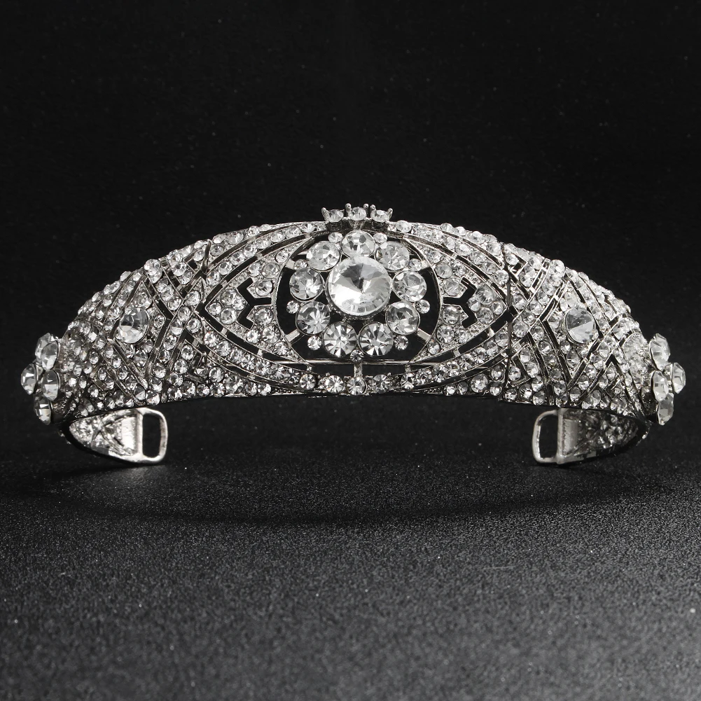 Wholesale Retro Wedding Bridal Hair Accessories Metal Full Rhinestones Girls Tiara Crown For Children And Adult