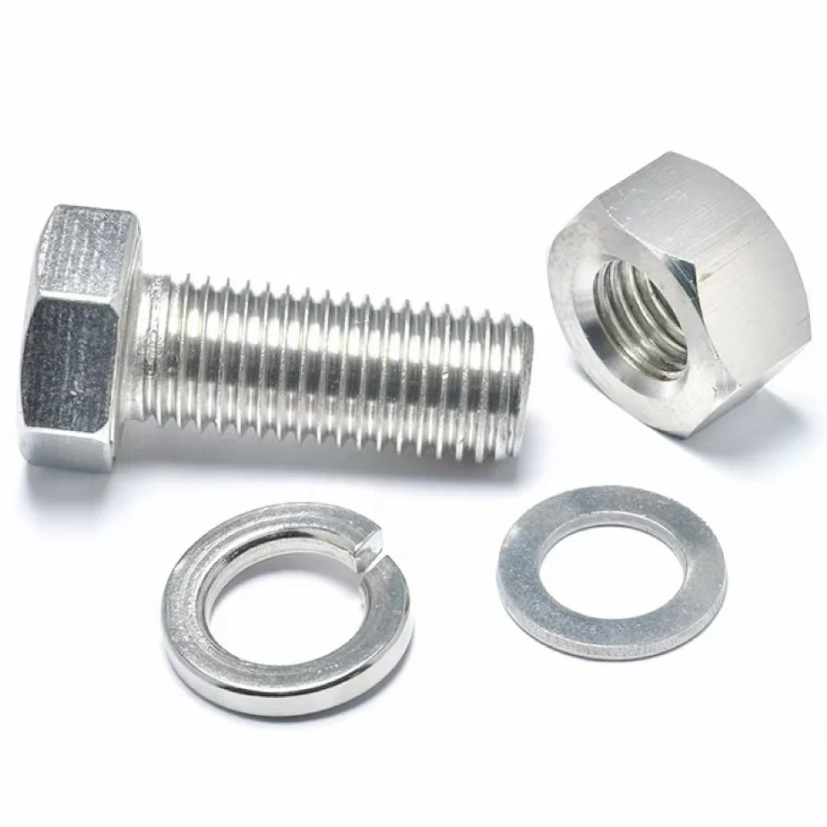 DIN 933 Stainless Steel Full Thread Hex Washer Bolt Screw Nuts Combination Bolt Nuts for Excavator Bulldozer