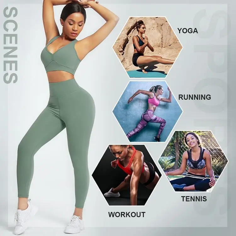 2022 High Quality Yoga 3 Piece Gym Fitness Set Sexy Activewear Long Sleeve Crop Top and High Waist Yoga Pants Seamless Yoga Set