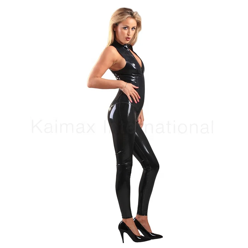 Лучший тренд, кожаный черный латексный костюм кошки для женщин