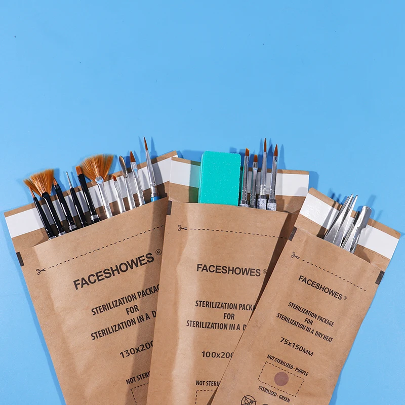 Nail Salon Supplies Self Sealing Dry Heat Sterilization Pouch Disposable Autoclave Disinfection Paper Bags