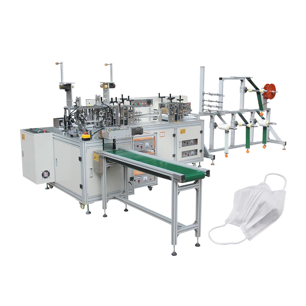 Fully automatic 3 ply nonwoven fabrics disposable medical face mask facial surgical face masks making machine