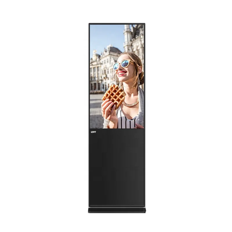 LOFIT  standing floor LCD IR touchable digital signage 55 inch ultra thin kiosk totem display lcd vertical marketing