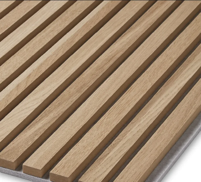 Apolloxy  Mdf wood Pet Strip Sound-Absorbing fluted panel Acoustic Board Solid oak Wooden soundproof Slat Panel For Wall Panels