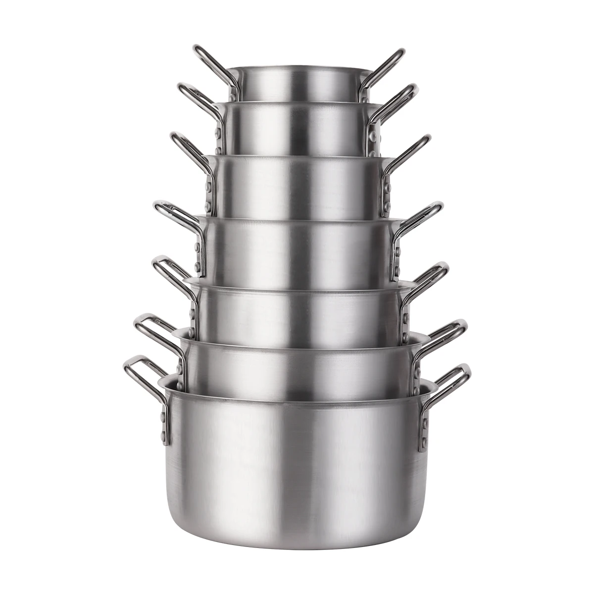 Прямая продажа с фабрики XINHUI набор из 7 предметов алюминиевые полированные глубокие кулинарные горшки наборы кухонной посуды крышкой