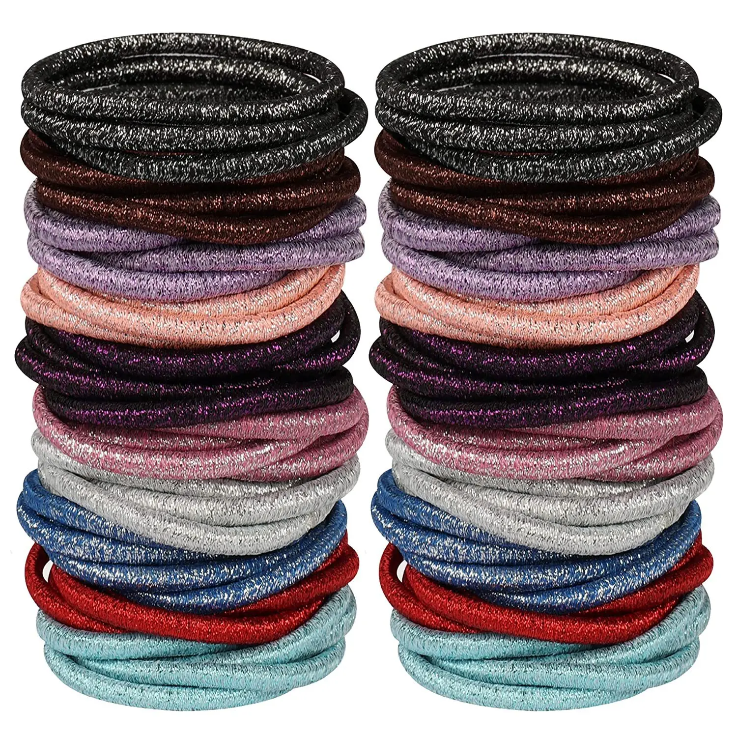 Genya Hair Ties for Women Multi-Colored Hair Ties for Thick Hair 120 PCS  No Metal Bands Large Ponytail Holders