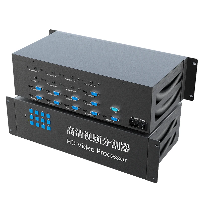 
9 channel HD 9 in 1 out video surveillance seamless switching synthesizer VGA HD 9-screen splitter processor 