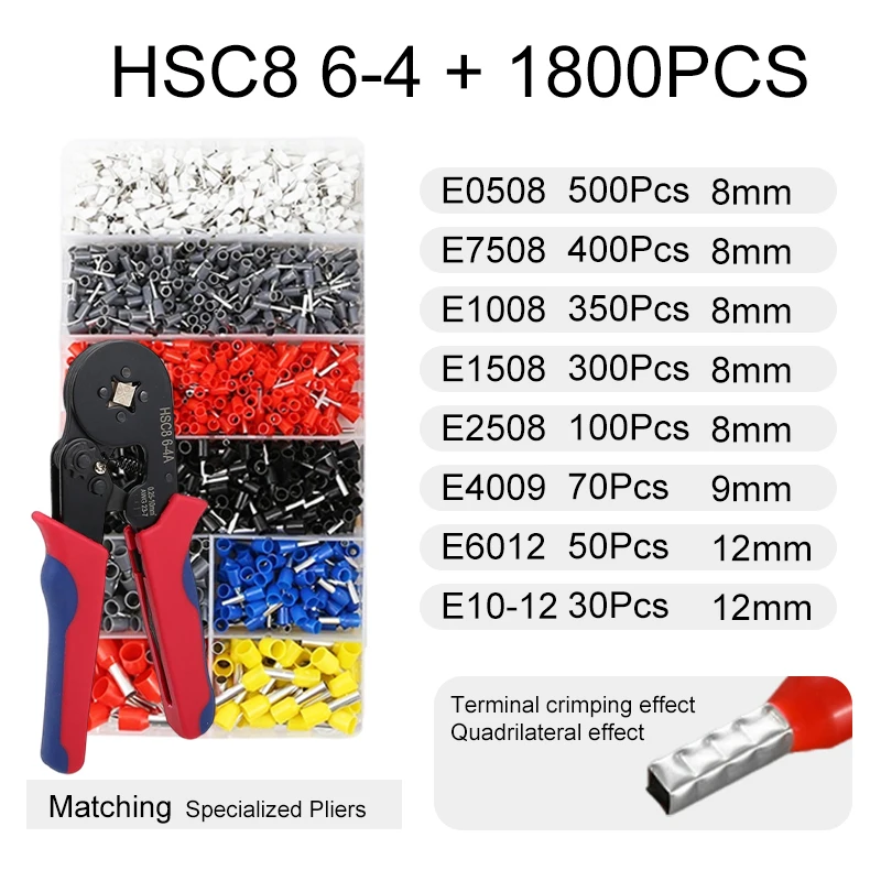 1800 шт. HSC8 6-4A 20-8AWG 0 5-10 мм