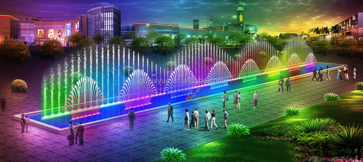 Popular China Water Fountain Manufacturer Large Or Mini Pool RGB LED Light Musical Dancing Fountains For Sale