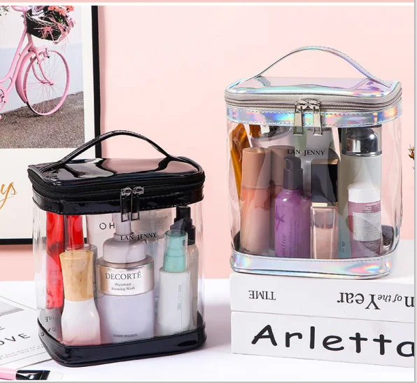 2022 Hot- Selling Custom Transparent Clear Pouch  PVC Toiletry Bag Waterproof Travel Cosmetic Bags For Women