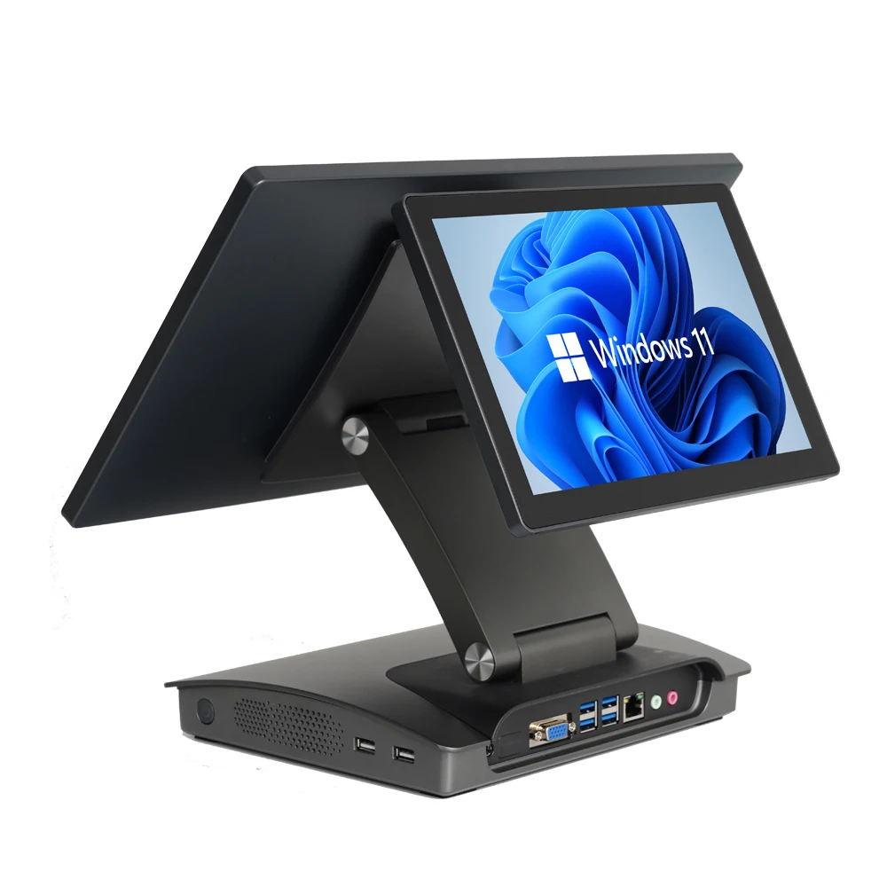Full Aluminum Design Touch Screen 15.6 inch Widescreen True Flat All in One POS System Waterproof POS Terminal Cash Register
