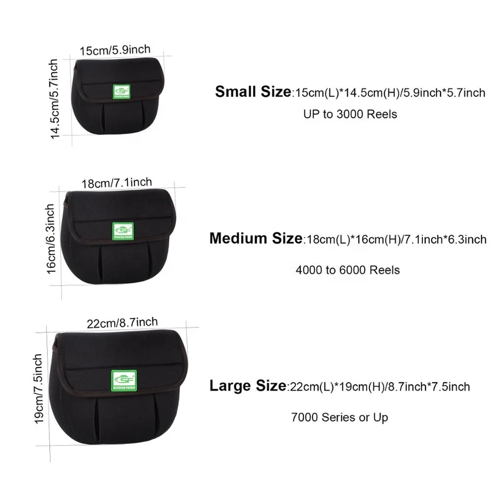 
SF Spinning Reel Cover Case Bag Pouch Glove Fits 1000 2000 3000 Series Spinning Reels Fly Fishing 