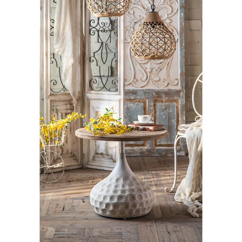 Minimalist End Table Living Room Detachable Tea Table Sets Wood Mdf Cover Round Coffee Table