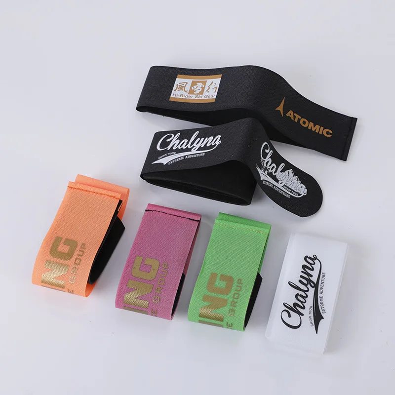 Custom Logo Printed Hook and Loop Nordic Alpine Ski Straps/Alpine Ski Bindings/Ski Snowboard Band