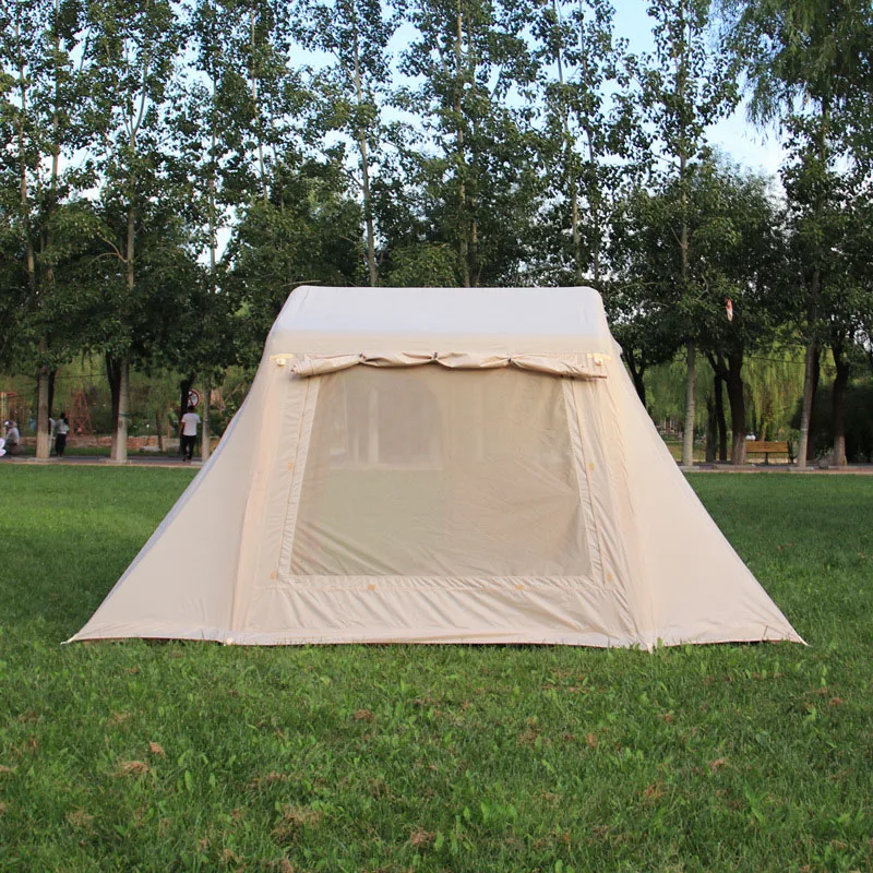 TPU PVC Air Tube Homary Cabin Tent Inflatable Quick Set Up Rainproof Canvas 4 Season Camping Tents for Family