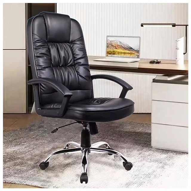 High Quality Luxury Ergonomic Office Chair Soft Cushion Boss CEO Leader Staff Meeting Room Modern PU Leather Fabric Office Chair