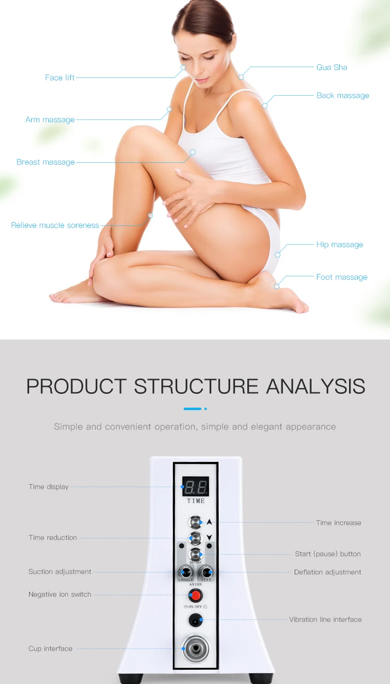 Professional Household Vacuum Silicone Chest Massage Equipment Breast Augmentation Hip Lifting Machine Improves Blood Home