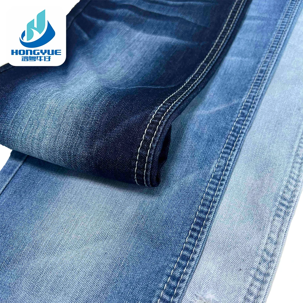 Lightweight Medium Stretch Soft Denim Fabric With Slub Production Line Of Siro Jean Fabric For Jeans Manufacturer