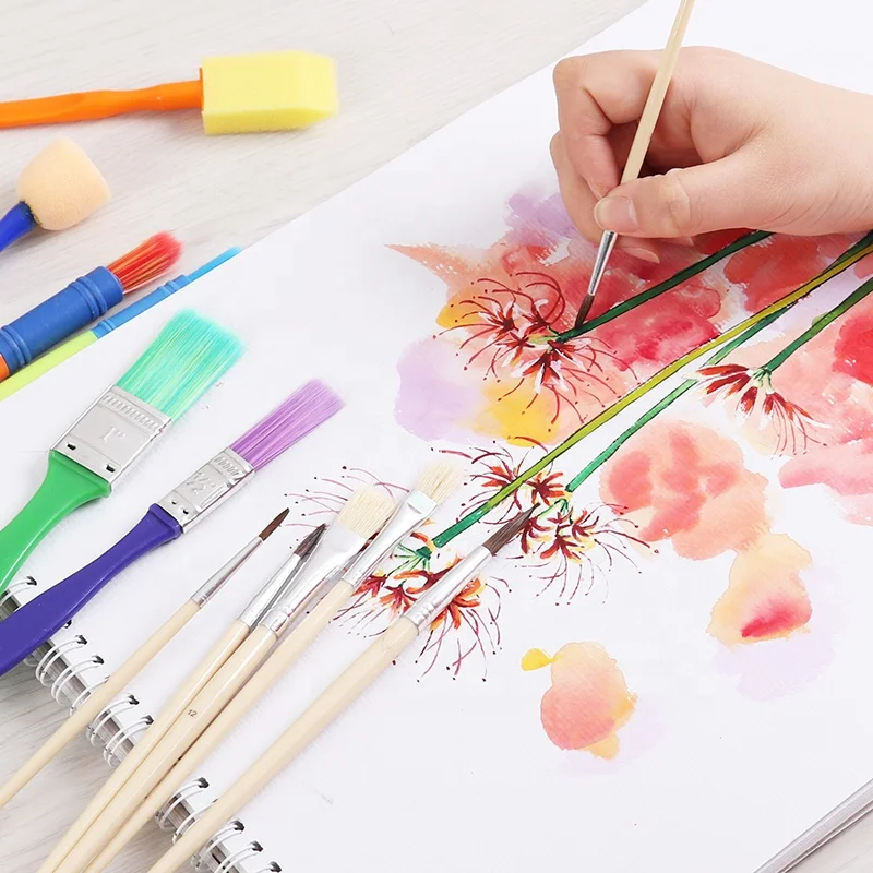 Foska Professional Practical Convenient Personalized Durable 12 Pcs Artist Painting Brush Set For Drawing Oil Acrylic Painting