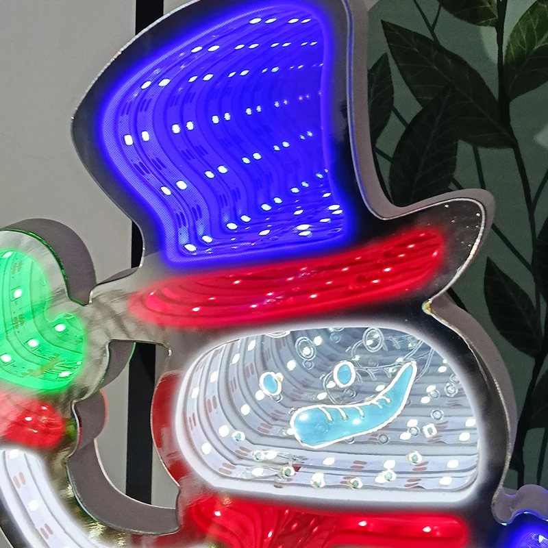 Fast Delivery Father Christmas Decorative Lighting 3D Infinity Mirror Dropshipping Neon Sign Custom