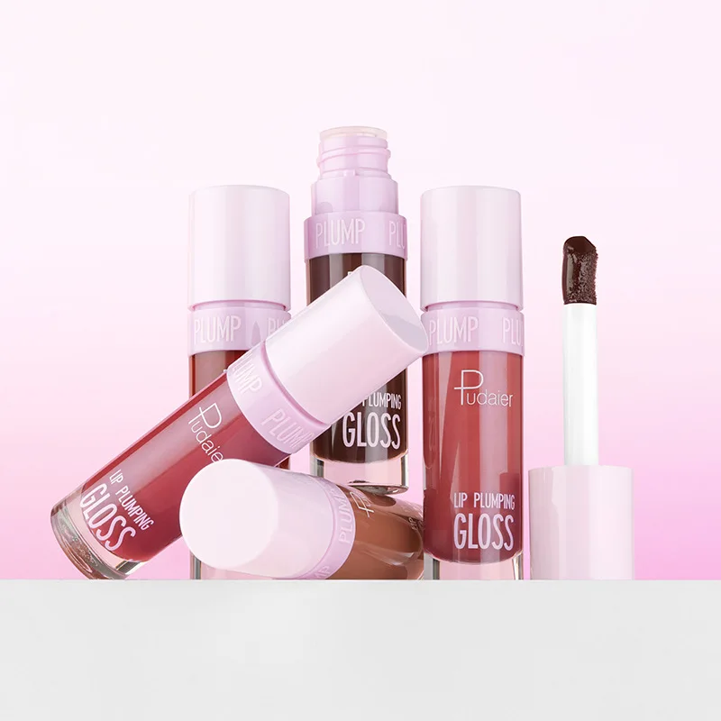 custom logo nude liquid lipstick makeup private label nude glossy lipstick wholesale plumper nude pink lip gloss