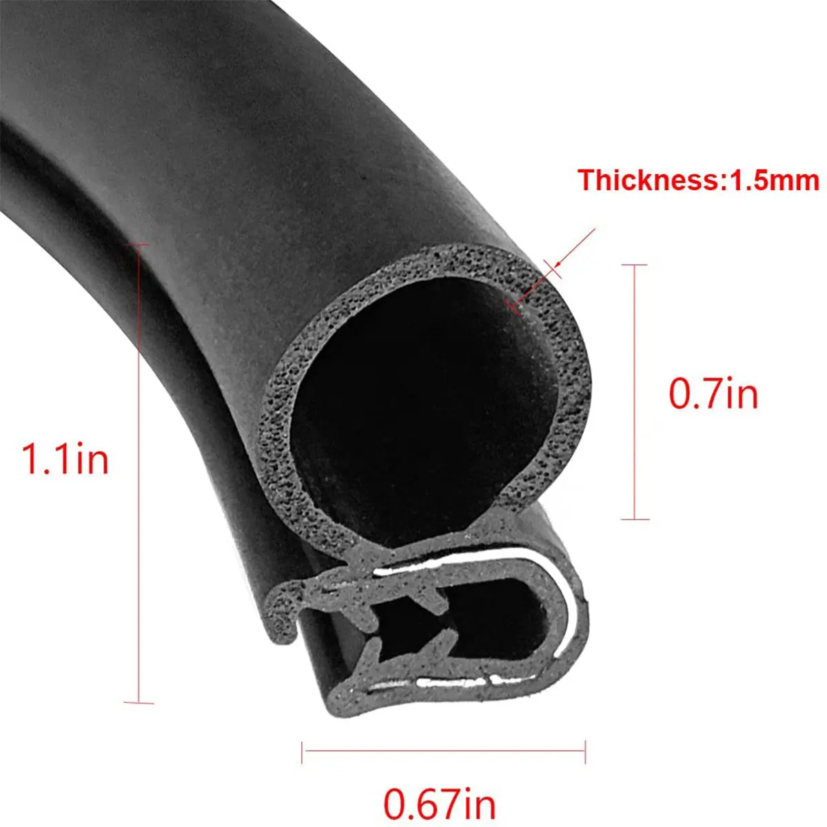 Car Door Rubber Seal Strip Automotive Weather Stripping for Boats, Automobile, RVs, Trucks, and Home Applications