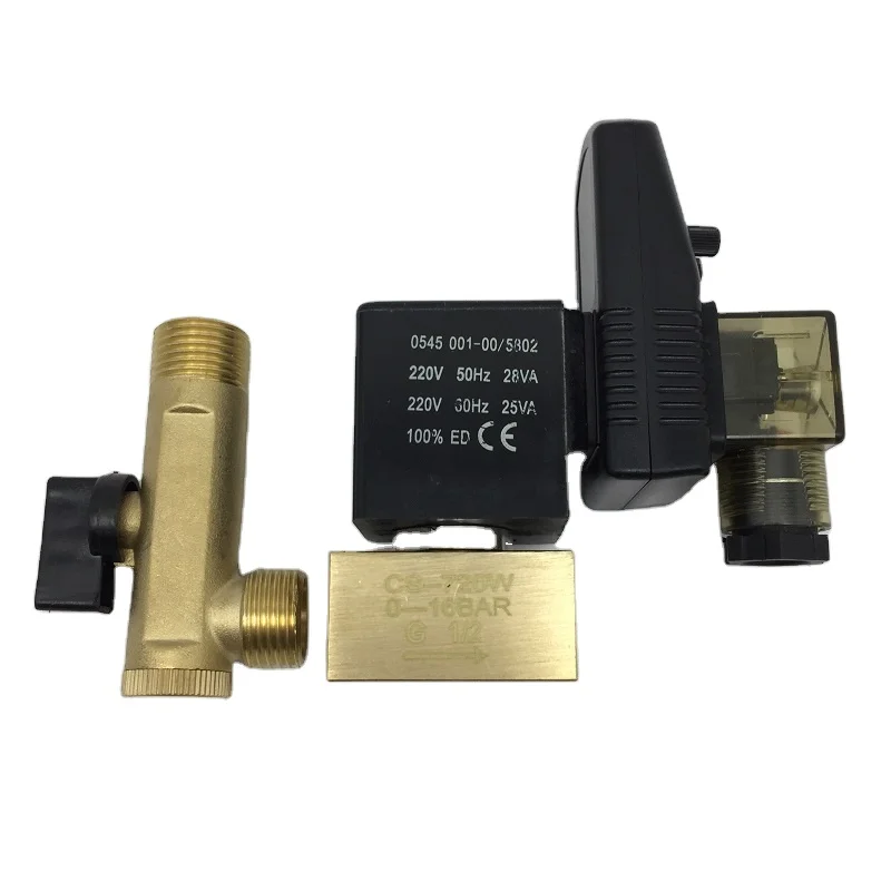 Отличное качество, детали воздушного компрессора 1/2 дюйма с электромагнитным таймером, электронный автоматический слив