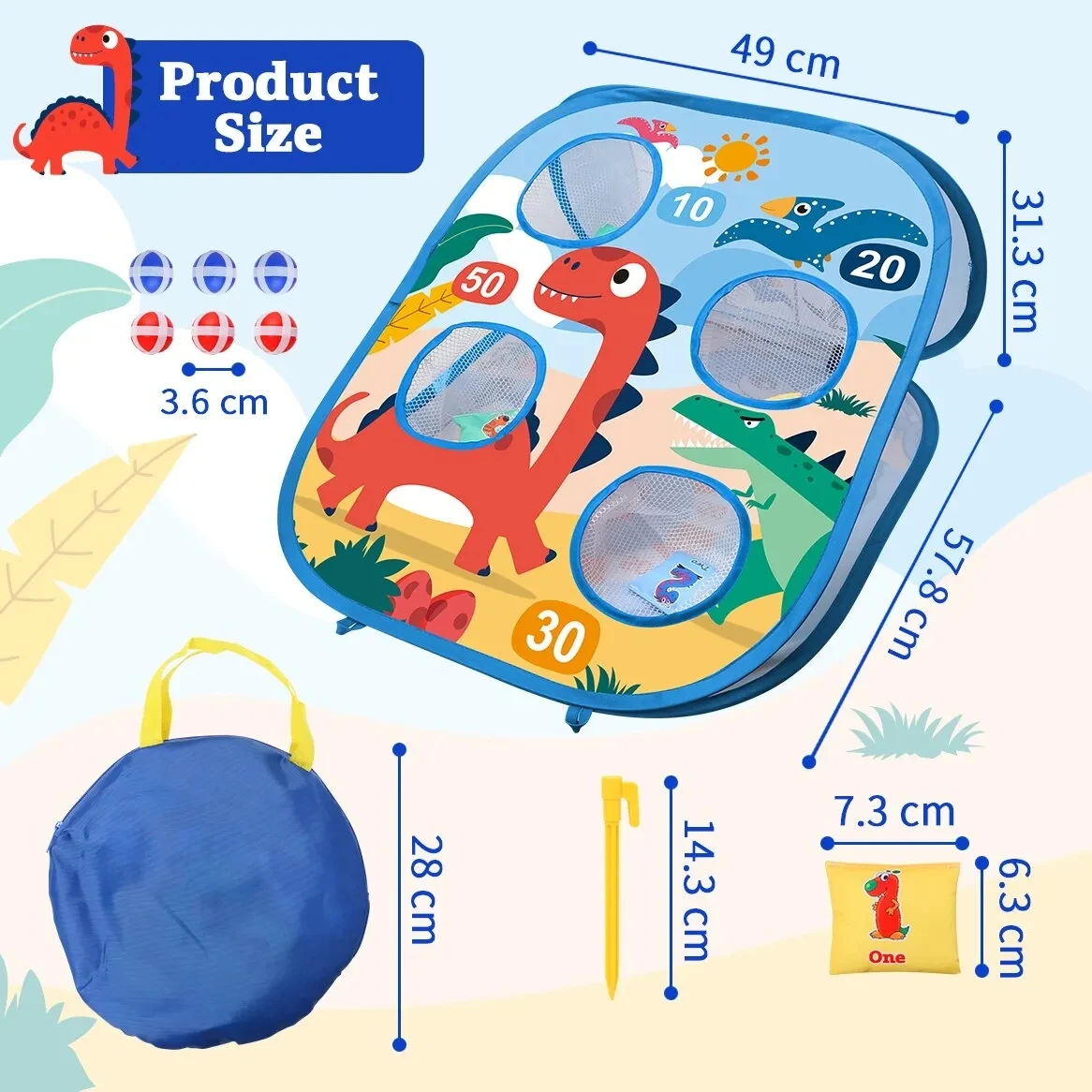miYou Parlour games Bean Bag Toss  Sticky Balls for Games Toss Cornhole Set Tic Tac Toe Indoor&Outdoor Toy for Boys or Girls