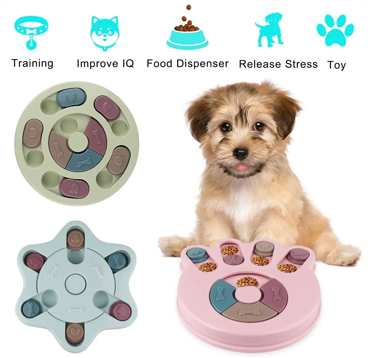 Factory Direct Sales Pet Puzzle Interactive Toys Dog Training Games Feeder with IQ Improve