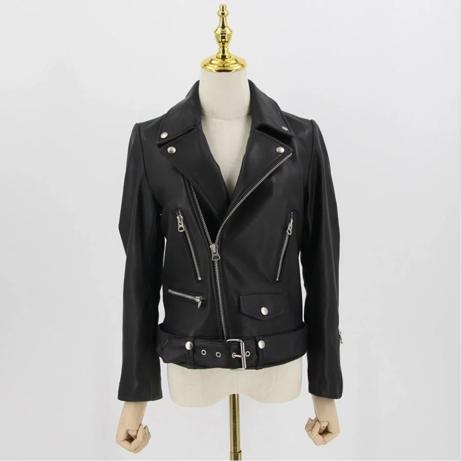 CX-L-01A Russian Fashionable Winter Jackets Outwear Cheap 100% Genuine Leather Coat for Women