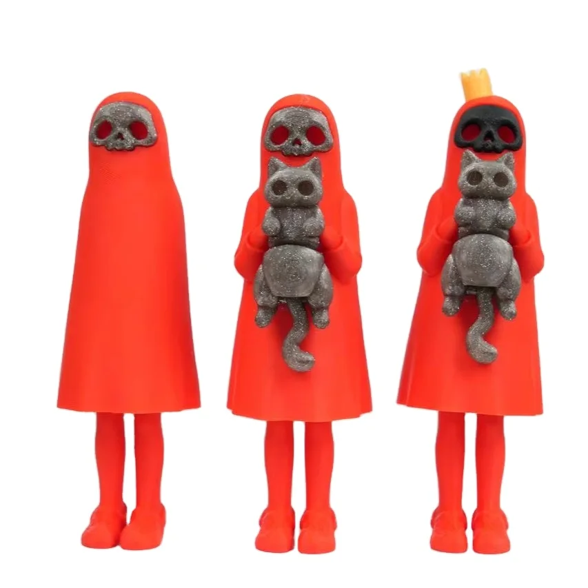 Недорогие креативные 3D печатные услуги Печатный череп держащий Кот призрак королева Досуг развлечения декомпрессионные игрушки