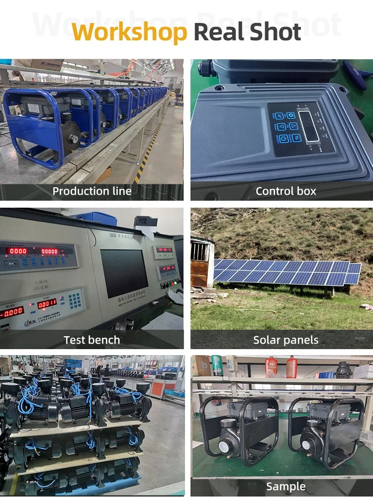 3HP Solar Surface Water Pump 4m3/h Flow DC 4 Inch 750W Power Water Pump System For Irrigation 55M Max Head