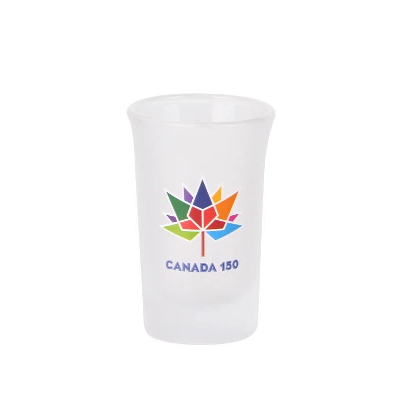 Wholesale Customized 1oz  Sublimation Shot Glass Transparent Frosted Sublimation Blanks Shot Glasses