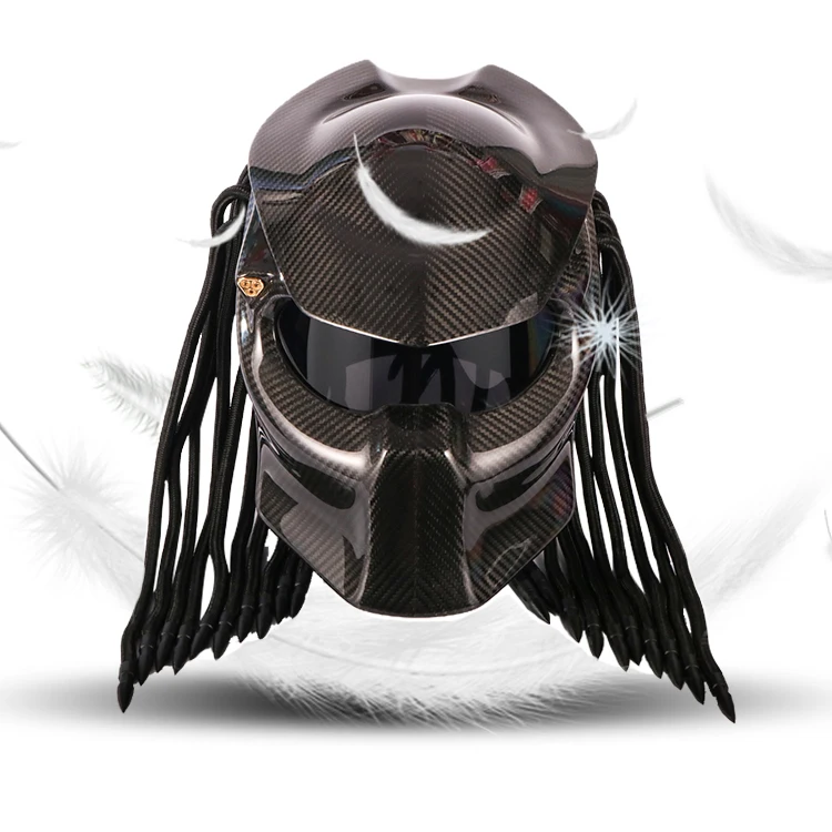 Новинка 2020, высококачественный шлем хищника из углеродного волокна, мотоциклетный шлем на все лицо